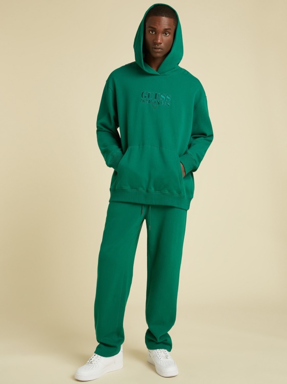 лого панталон за джогинг зелен Guess