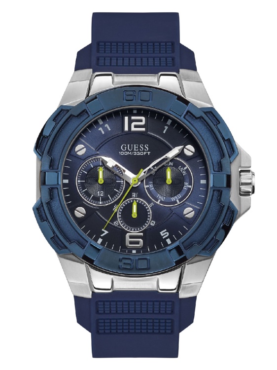 черен многофункционален спортен часовник Guess