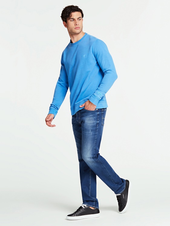 Guess Slim Fit деним панталон син нова тенденция