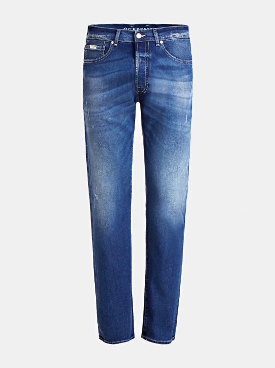 Guess Slim Fit деним панталон син нова тенденция