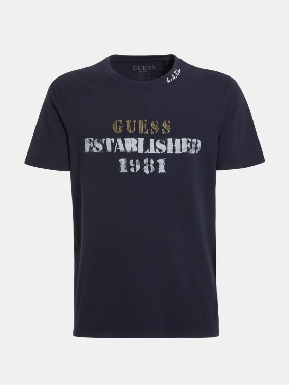 синя тениска с предно лого Guess Trend