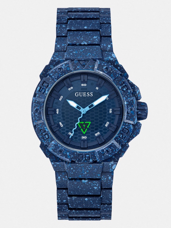 рециклирана пластмаса аналогов часовник черен Guess