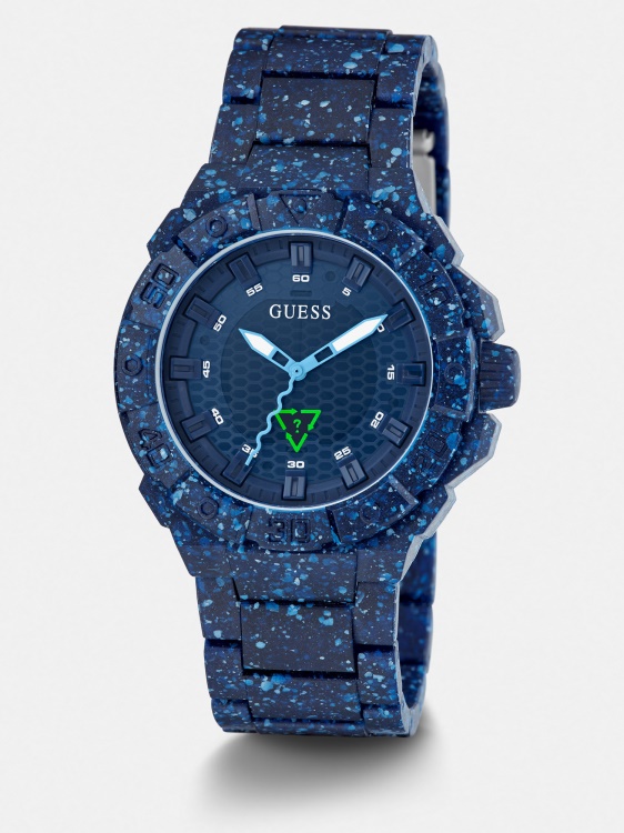 рециклирана пластмаса аналогов часовник черен Guess