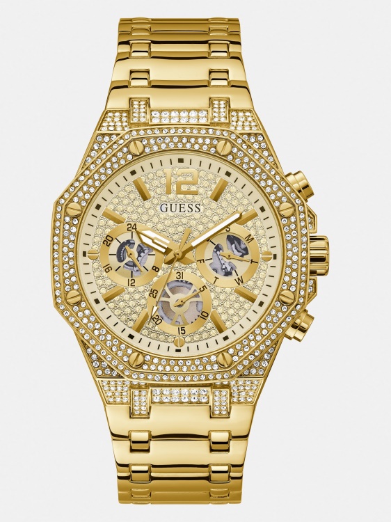 бял многофункционален часовник от неръждаема стомана Guess