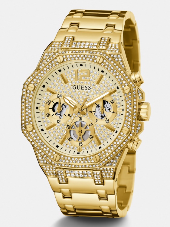 бял многофункционален часовник от неръждаема стомана Guess