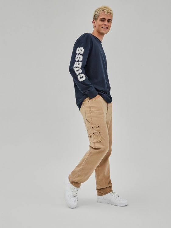 синя тениска с предно лого Guess