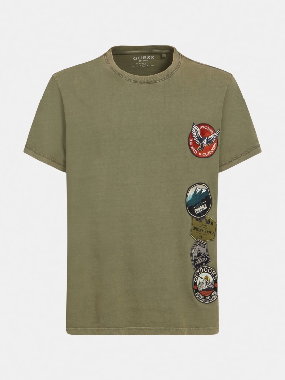 тениска със зелена кръпка Guess