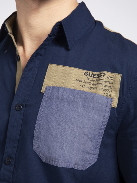 стандартна риза Guess Blue Multi