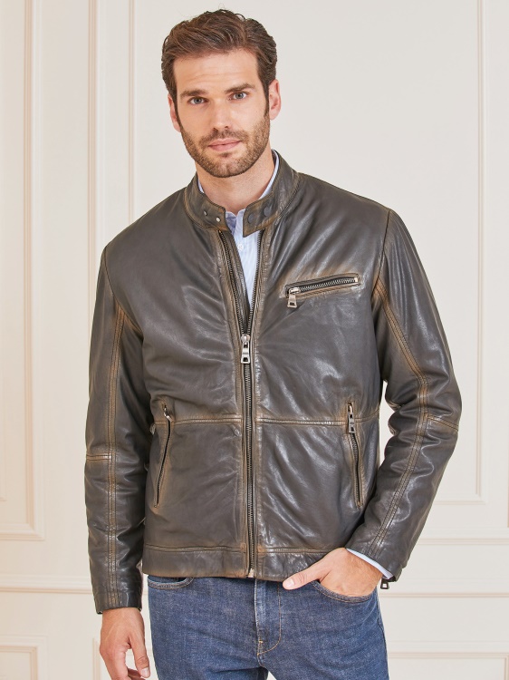 черно кожено яке Marciano Guess
