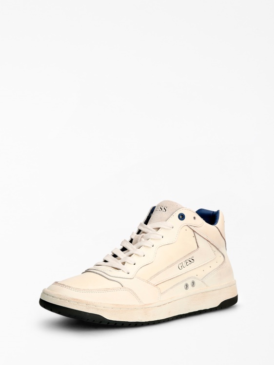 Високи маратонки от естествена кожа Pesaro Guess бели
