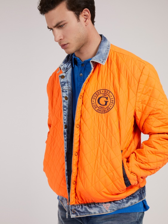 двустранно подплатено дънково яке Guess Blue