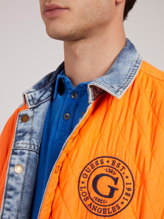 двустранно подплатено дънково яке Guess Blue