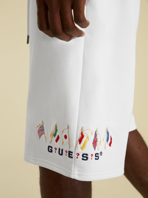 Guess къси панталони с шнурове, бели