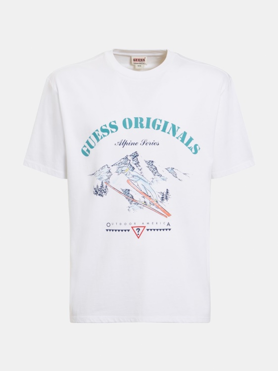 Guess Trend бяла тениска с предно лого
