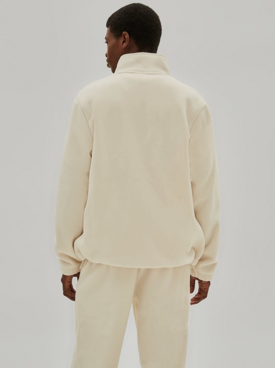 бял суичър с цип Guess