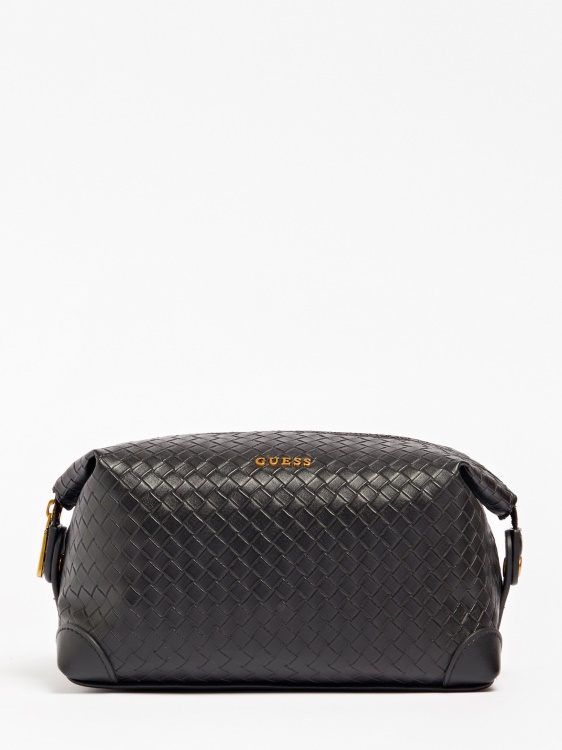 черен Guess вечерен плетен несесер