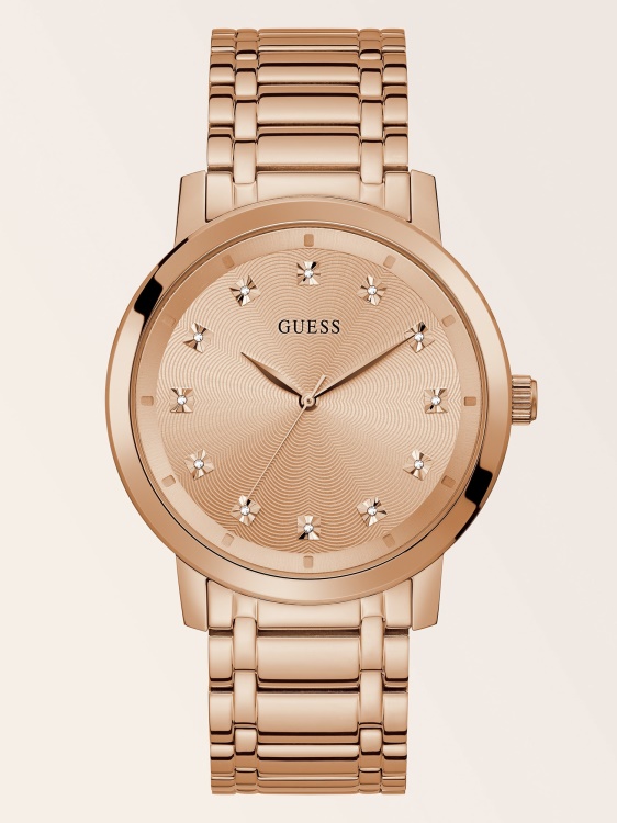 черен кристален аналогов часовник Guess