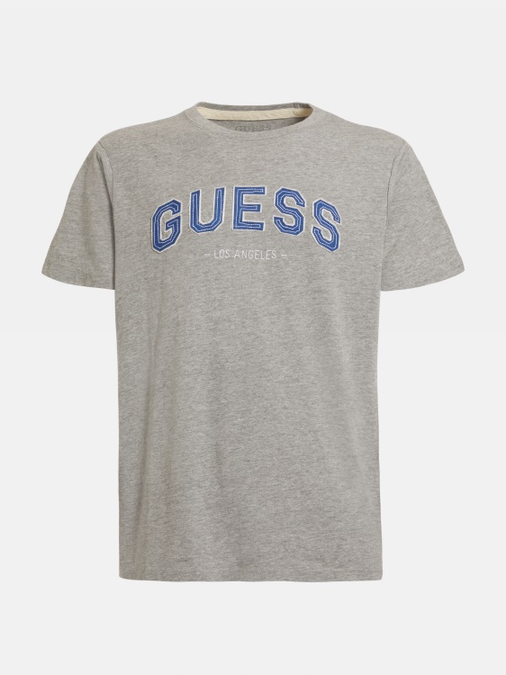 сива предна тениска с лого Guess
