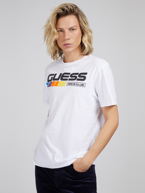 предно лого бяла тениска Guess