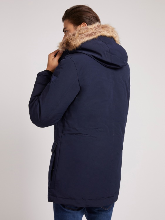подплатено пухено яке с качулка Guess Blue
