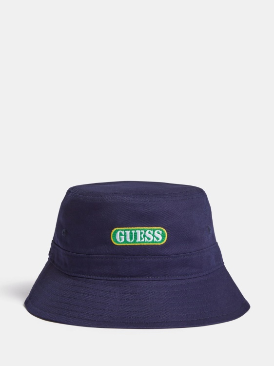 Guess предно лого шапка кофа синя