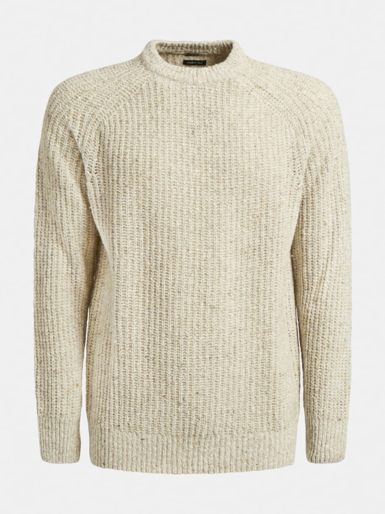 пуловер от вълнена смес с кремаво ребро предполагам