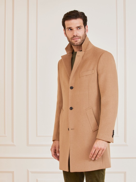 бежово палто Guess от смес от вълна Marciano