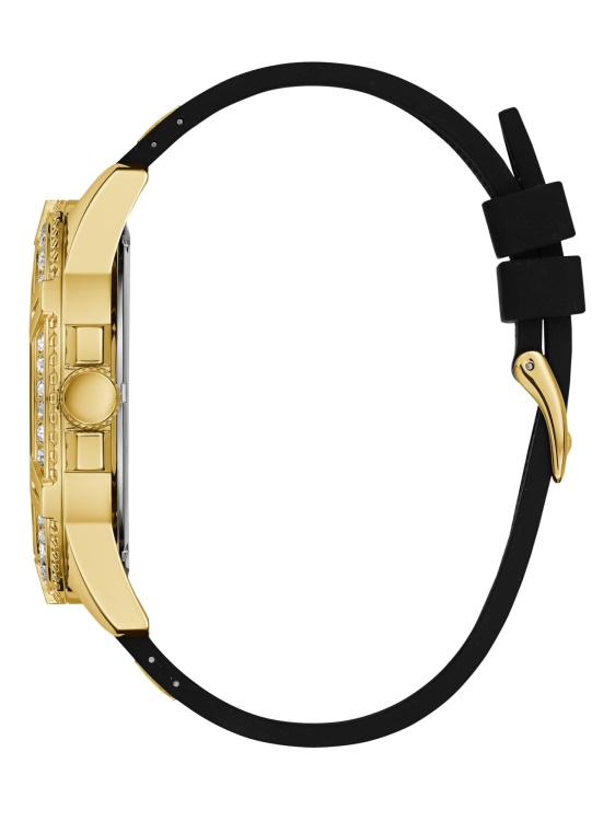 многофункционален часовник с кристали Guess Black