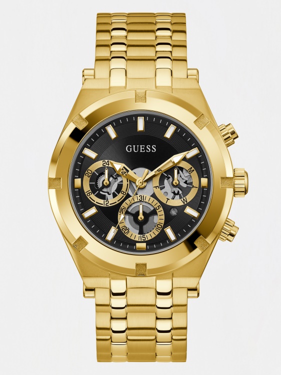 многофункционален стоманен часовник Guess бял