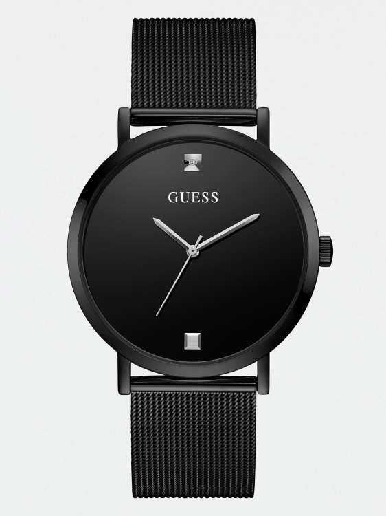 диамантен аналогов часовник Guess черен