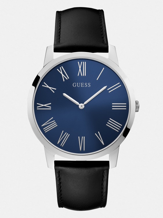 естествена кожа аналогов часовник Guess бял