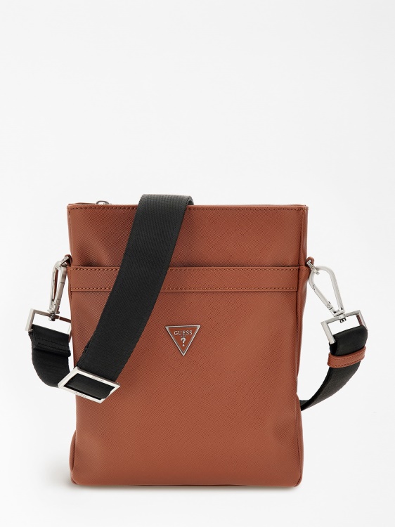 Guess кафява чанта през рамо Certosa Saffiano