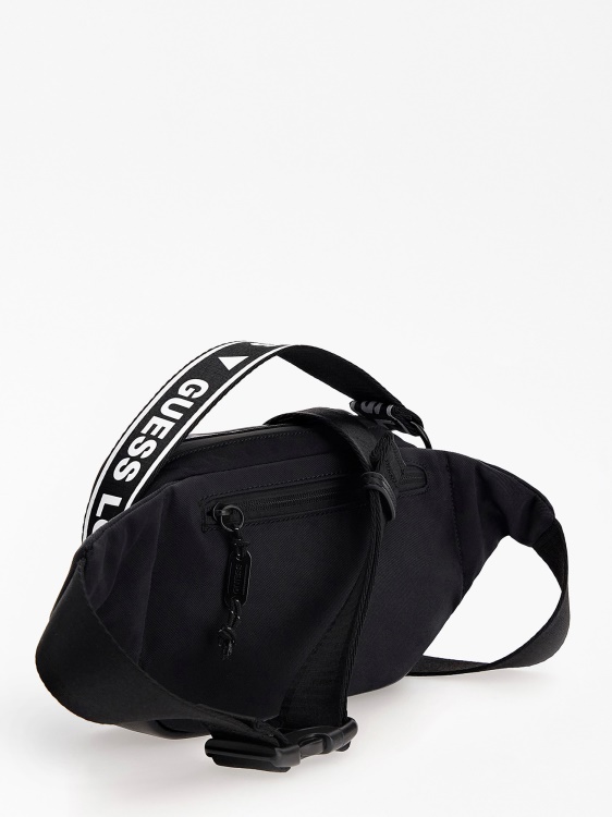 лого надпис Certosa Tech чанта за колан Guess Black