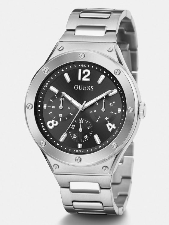 многофункционален часовник от неръждаема стомана Guess Black нова тенденция