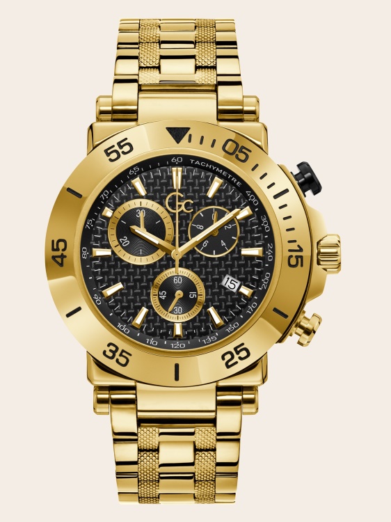 черен часовник Guess Gc стоманен хронограф