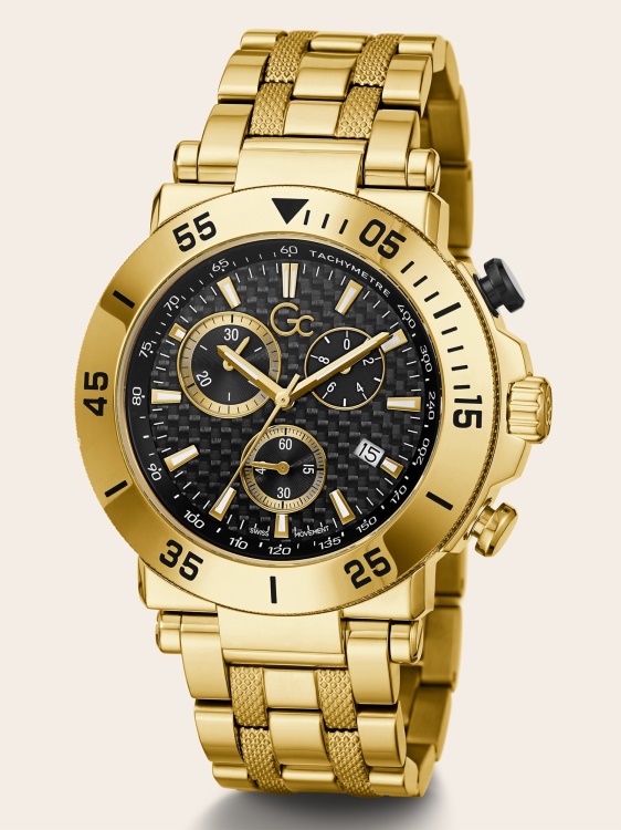 черен часовник Guess Gc стоманен хронограф