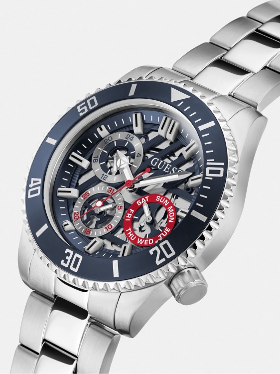 черен многофункционален стоманен часовник Guess