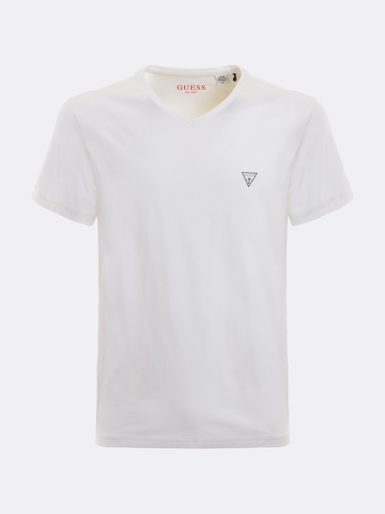 Guess Triangle лого тениска бяла нова тенденция