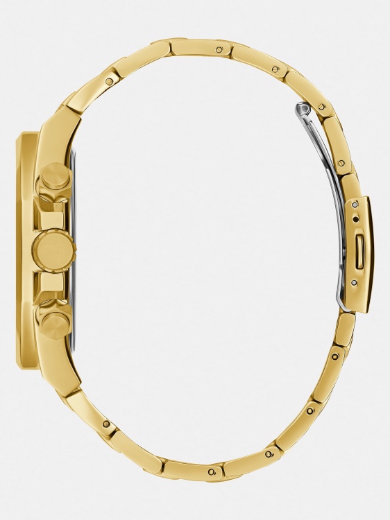 многофункционален стоманен часовник бял Guess