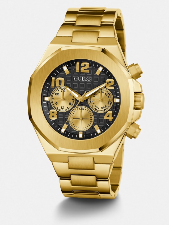 многофункционален стоманен часовник бял Guess