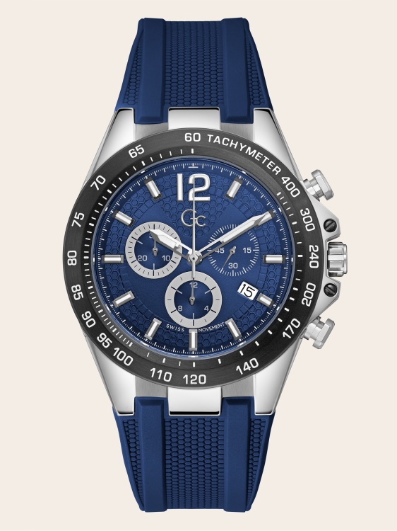 сребърен часовник Guess Gc кварцов хронограф