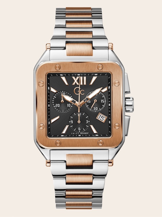 черен часовник Gc кварцов хронограф Guess