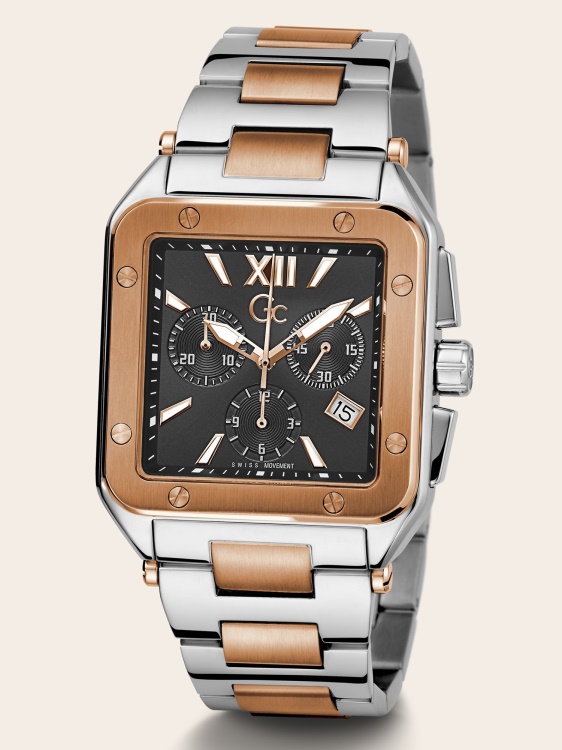 черен часовник Gc кварцов хронограф Guess