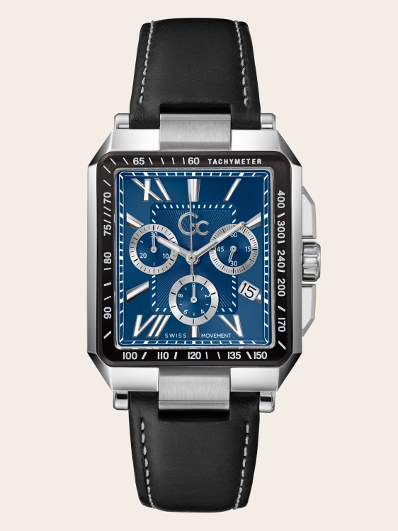 сребрен Gc кварцов хронограф часовник Guess