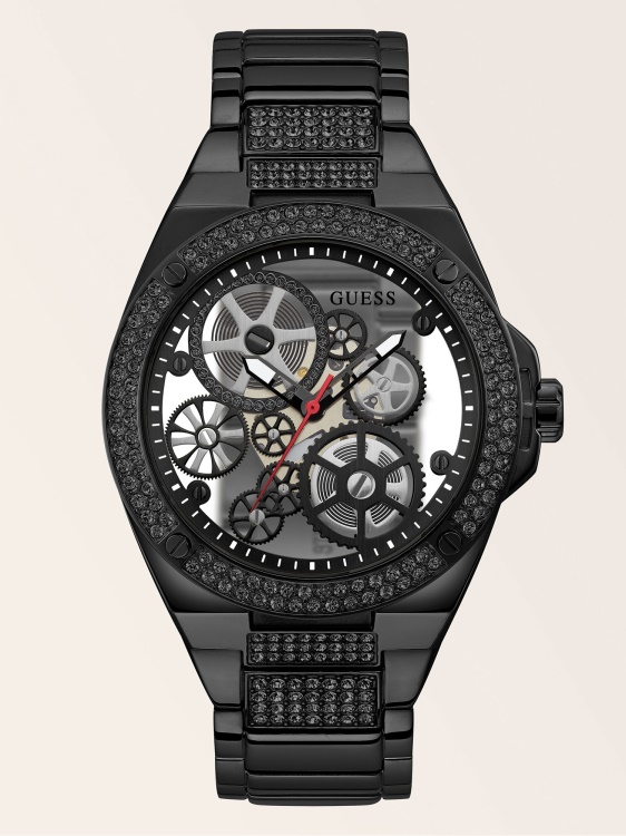 кристален аналогов часовник Guess черен