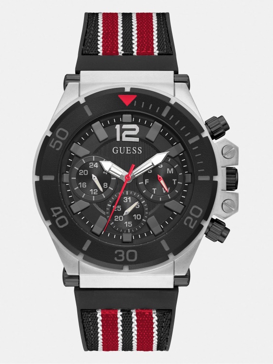 черен многофункционален часовник Guess