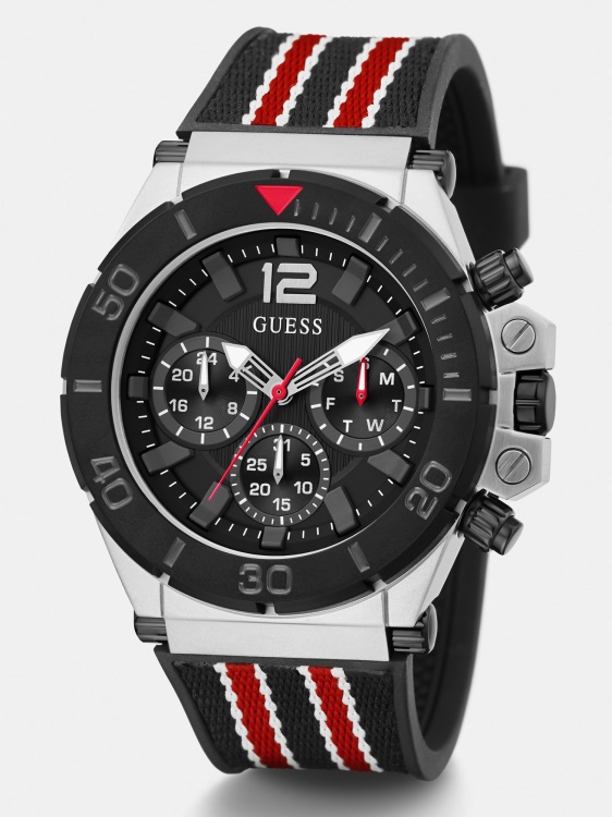 черен многофункционален часовник Guess