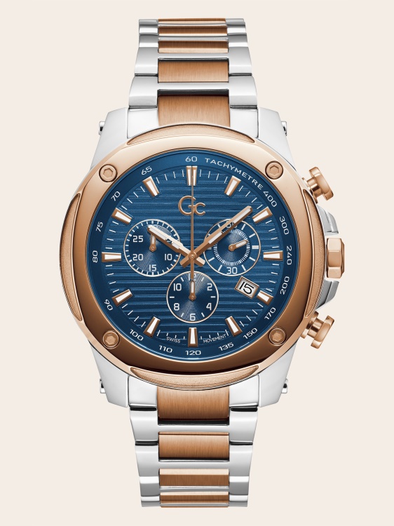 Gc стоманен хронограф часовник сребро Guess нова тенденция