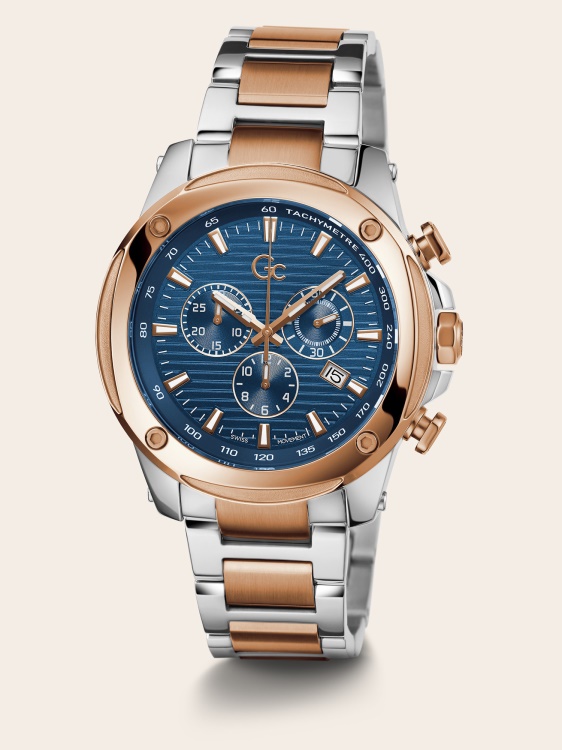 Gc стоманен хронограф часовник сребро Guess нова тенденция