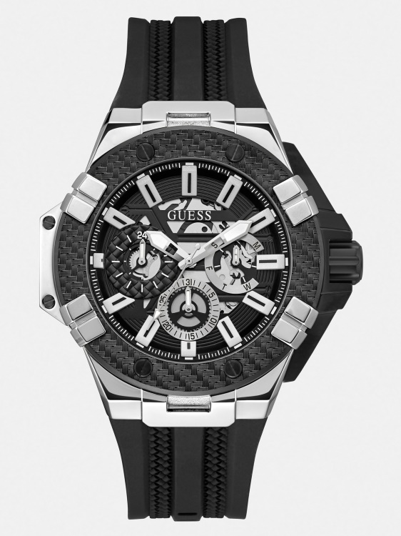 черен многофункционален часовник Guess нова тенденция